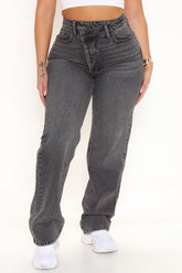 The Crossover Straight Leg Jeans - Black Ins Street